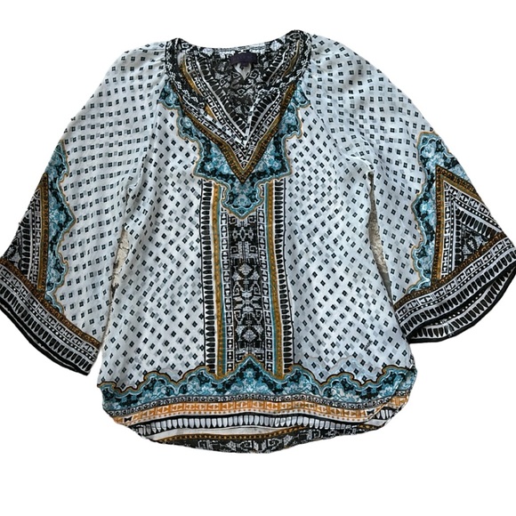 HALE BOB tunic in white, black, blue, & mustard, Small, EUC - Picture 7 of 12